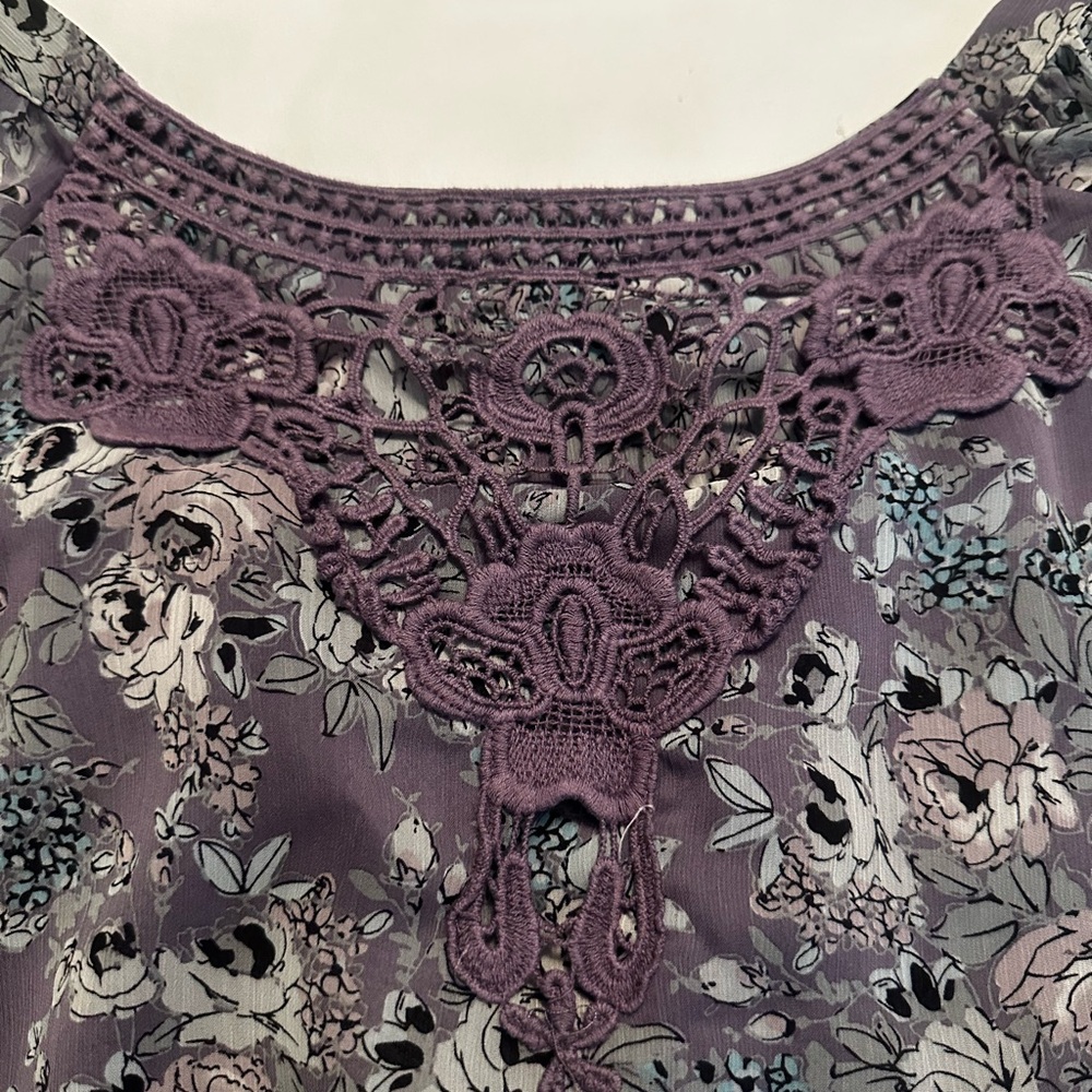 Nue Options Purple Floral Blouse size 2X